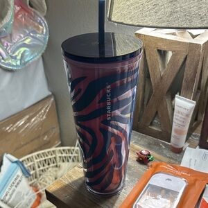 Starbucks Purple Tumbler with Blue Straw